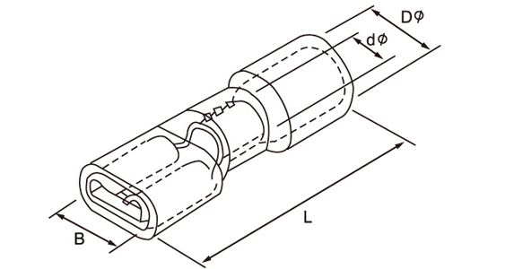 Vinyl-Insulated male disconnector vendor_female disconnector drawing