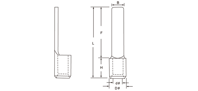 Pin Vinyl-Insulated Terminal Supplier_Non-insulated blade terminal drawing
